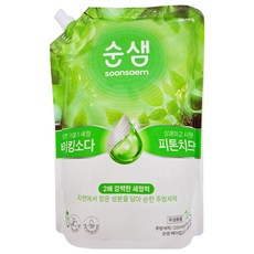 Soonsaem 水晶鹽廚房蔬果碗盤洗潔劑補充包, 天然成分洗劑, 1.6L, 1包