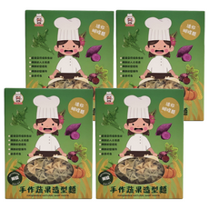 港媽私房手作 手作蔬果造型麵 迷你蝴蝶麵 菠菜南瓜口味, 90g, 4盒