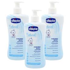 Chicco 原生脂嬰兒潤膚乳液 500ml, 含乳木果油, 維他命E, 適用於嬰兒及媽媽, 3瓶