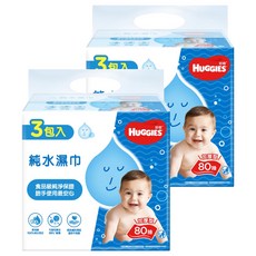 HUGGIES 好奇 純水嬰兒濕巾 加厚型, 80張, 240張, 2袋
