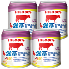 RED COW 紅牛 紅牛愛基含鉻營養液 熱帶水果風味 補充鉻元素、膳食纖維與蛋白質, 237ml, 4罐