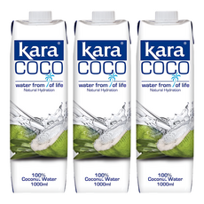 kara 佳樂 100% Coconut Water 佳樂椰子水, 1L, 3瓶