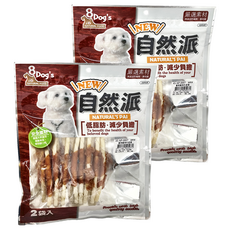 8 Dog's 自然派香烤捲 2包, 雞肉+牛皮, 140g, 2袋