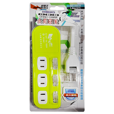SUPERCELL 超電王 3開3插2孔家用延長線 1.8m 125V/15A/1650W 台灣製造, 顏色隨機, 1條