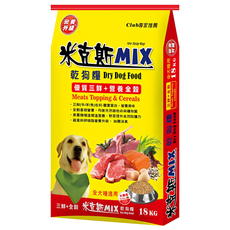 MIX 米克斯 全穀三鮮 全犬基礎乾狗糧 黃金三角顆粒, 牛 + 羊 + 魚, 18kg, 1袋
