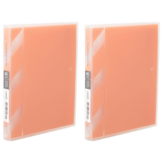 KyOKUTO A5 20孔半透明彩色資料夾, 粉橘, 2本