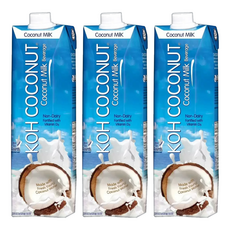 KOH COCONUT 酷椰嶼 椰奶 不含乳製品 添加維生素D3, 3瓶, 1L