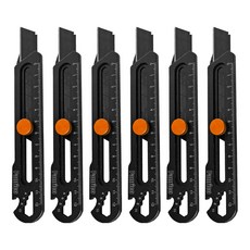 PANRICO 百利世 6合1不鏽鋼多功能美工刀, SK2刀刃，防鏽耐用，含螺絲起子，六角套筒扳手, 黑色, 6支