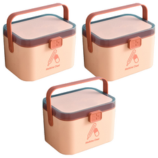 EDISH 北歐風多功能小藥箱, PP材質, 光滑, 居家必備, 舒適手把, 安全卡扣, 3個