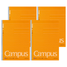 KOKUYO Campus點線筆記本 A4 40張 條列式筆記輕鬆對齊 100%日本製, 橘色, 4本
