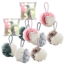 亮生活 彩色沐浴球, 綠色+灰色+粉紅色+棕色, 4個, 2組