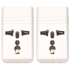 Dr.AV 聖岡科技 2P台灣專用 萬國轉換節能插頭 1孔 TNT-896S 13.4 x 8 x 6cm, 13.4cm, 白色, 2個