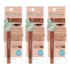 SANA 莎娜 New Born 絲滑魅柔眼線筆 1.5mm超極細筆芯 附暈染海綿棒頭 防水設計, 03 焦糖棕, 02 焦糖棕, 3件