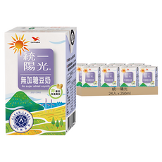 統一 陽光 無加糖豆奶, 250ml, 24入