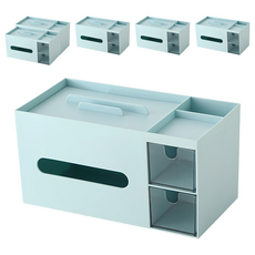 Mass 實用美學多功能桌面收納盒 23 x 11.7 x 12cm, 藍色, 6個