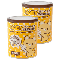 SANYO 山洋 嬰幼兒專用棉花棒 日本原裝進口 雙頭螺旋狀 幾丁聚糖抗菌加工處理, 180支, 2罐