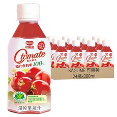 KAGOME 可果美 O tomate 蕃茄檸檬汁 原汁含有率100% 24瓶, 280ml