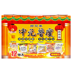 Chiao-E 巧益 好兄弟中元普度拜拜箱, 巧益小個子薯條 x 2包  + 巧益蔬菜脆餅 x 2包 + 巧益鹽味洋芋圈 x 2包 + 巧益原味菜脯餅 x 2包 + 巧益迷你仙貝酥 x 2包 + 冬筍胡椒餅 x 2包, 1組