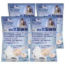 iCat 寵喵樂 環保可沖馬桶水解礦砂 99.99%無粉塵 天然深層礦土原料, 4.5kg, 4包, 薰衣草