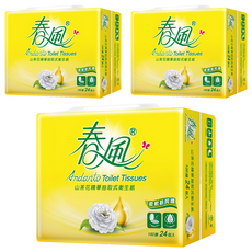 春風 山茶花精華 抽取式衛生紙 雙層, 24包, 3袋