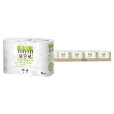 蒲公英 不砍樹環保捲筒衛生紙 100%再生紙製造, 6捲, 32袋
