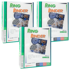 HFPWP 台灣製 環保無毒 新潮封面3孔夾 pp板加厚1.4mm, 綠色, 3入