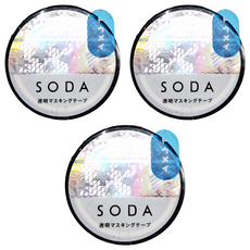 KING JIM HITOTOKI SODA 透明PET卷狀膠帶 箔押款 15mm x 4m, 蕾絲鈎花, 3捲