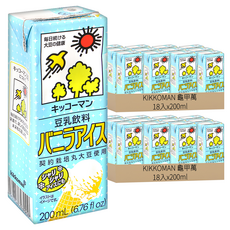 KIKKOMAN 龜甲萬 豆乳 香草冰淇淋風味 200mL (6.76 fl oz) x 18入, 36入