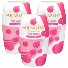 Lion Chemical 獅子化學 aquarefre 廁所用香氛消臭劑 桃香, 400ml, 3入