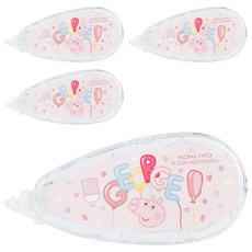 KOKUYO 國譽 佩佩豬 × KOKUYO聯名 可替換式修正帶, 象牙白/粉色, 4個