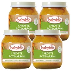 babybio 生機蔬菜泥 4罐 130g 寶寶副食品, 南瓜 + 紅蘿蔔