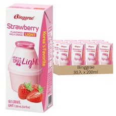 Binggrae light 保久調味乳 草莓風味, 200ml, 30入