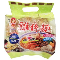 譽方媽媽 雞絲麵 海鮮風味 5入, 香Q有勁 快煮方便, 300g, 1袋