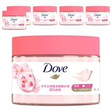 多芬 去角質身體磨砂膏 櫻花甜香，含1/4滋潤乳霜, 298g, 6罐