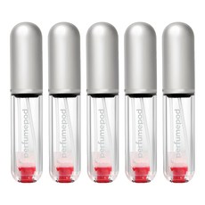 Travalo Perfume Pod Pure 按壓式填充便攜香水分裝瓶 5ml, 銀色, 5件