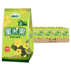 統一生機 星米果 蒜香海苔, 50g, 12包