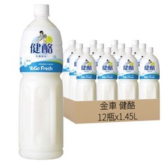 金車 健酪 乳酸飲料 原味 原味乳酸口感 微微酸微甜, 1.45L, 12瓶
