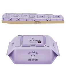 Bebeen 嬰兒溼紙巾 掀蓋式, 80張, 10包