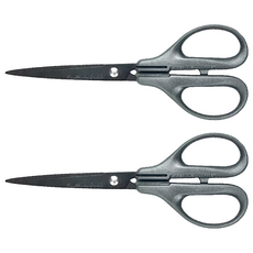 CANARY 長谷川刃物 黑刃不粘膠事務剪 EP-175, 氟素塗層設計, 寶特瓶再利用, 環保實用, 2個