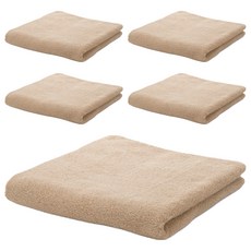 hiorie 日本桃雪 居家毛巾，輕薄好扭快乾, 淺咖啡色, 5條