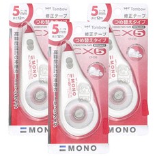 Tombow 蜻蜓牌 MONO CX5 5mm 修正帶, 可替換內帶, CT-CX5, 3個