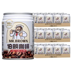 金車 MR.BROWN 伯朗咖啡 二合一咖啡, 口感純正, 冷熱飲用皆適宜, 240ml, 72罐