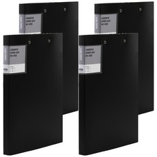 Lan CHYn 連勤牌文具 PP 馬卡龍色系強力夾 雙上 LC-612D-1 K, 黑色, 4本