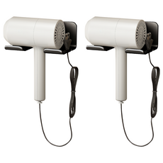 FAmILyLIFE 生活 簡約風航太鋁免打孔吹風機收納架 免釘膠款 A-229-BK, 極簡黑, 2個