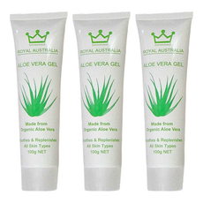 ROYAL AUSTRALIA 舒緩蘆薈凝膠 有機蘆薈 適合所有膚質, 100g, 3條