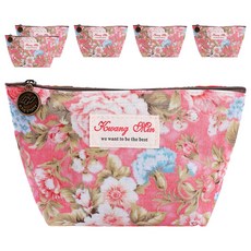 bebehome 雙層防水萬用包 (收納包) 粉底花朵(小/約18*10公分)6入 有效保護您的物品免受潮濕