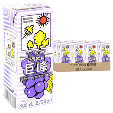 KIKKOMAN 龜甲萬 豆乳 巨峰葡萄風味, 200ml, 18入