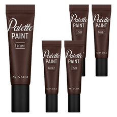 MISSHA Palette Paint 防水眼線膠 附專用刷具 質地柔和 鮮明, Brown, 5條