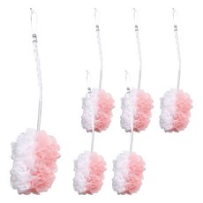 魔縐 極緻沐浴刷, 6個, 1個裝, 粉色 + 白色