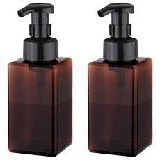 AHOYE 幕斯瓶 450ml 棕色 - 大容量按壓式泡沫洗手乳瓶、沐浴乳分裝瓶, 2個